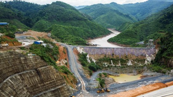 Construction site for a dam in Laos.